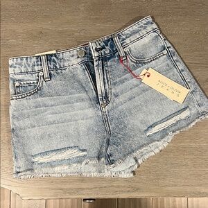Alice + Olivia Light Blue Frayed Jean Shorts